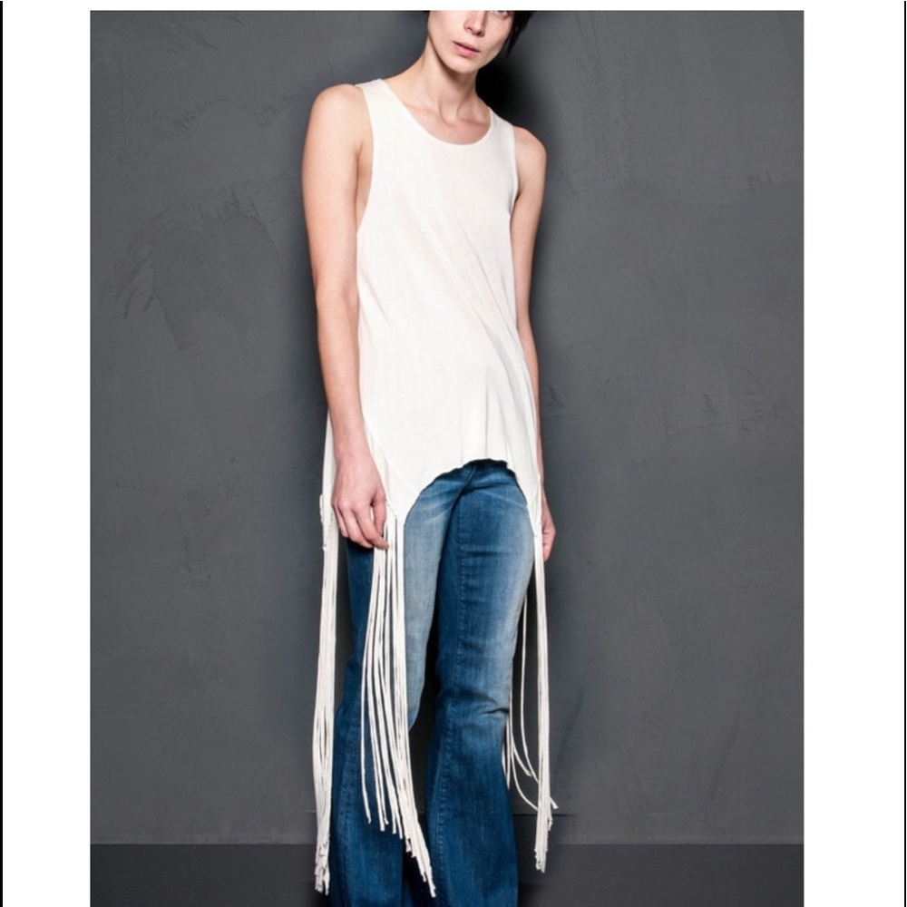 RAQUEL ALLEGRA **sold** fringe tank top - Picture 2 of 8